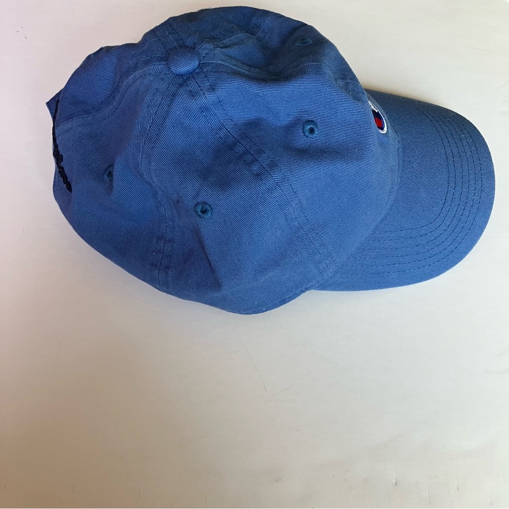 Champion Blue Baseball Hat 100% Cotton Adjustable Back Embroidered Logo Cap - Picture 3 of 10